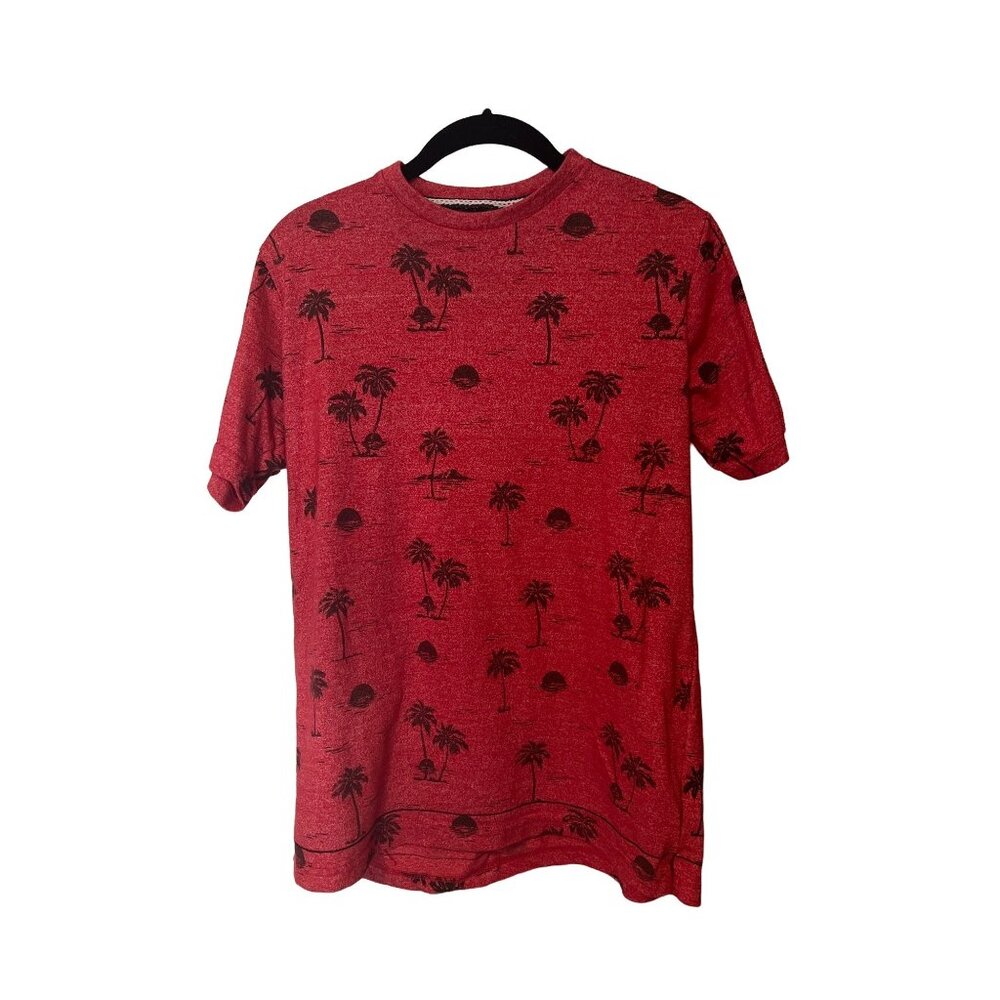Hutington Beach Club S Red Palm Tree T Shirt
